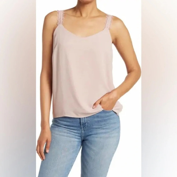 NORDSTROM RACK NWOT Lace Strap Camisole in Pink Blush - Picture 1 of 9